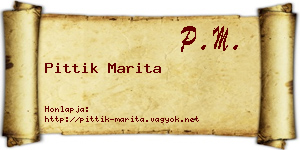 Pittik Marita névjegykártya